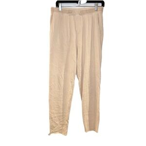 aerie Raw Hem French Terry Cotton Hi Rise Tapered Sweatpants Lounge Peach S